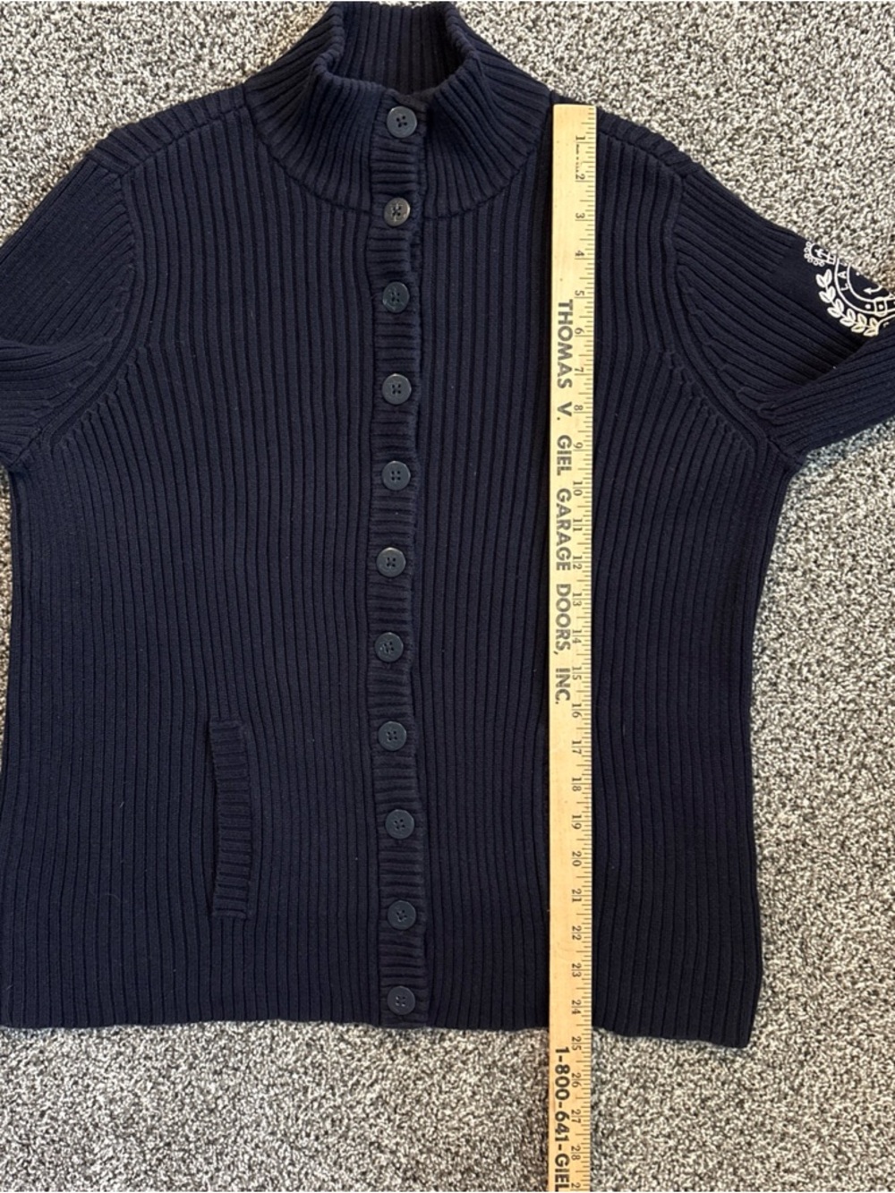 Lauren Ralph Lauren Anchor Blue Cardigan Buttons Sweater Woman’s Size 1X Navy - Picture 11 of 11